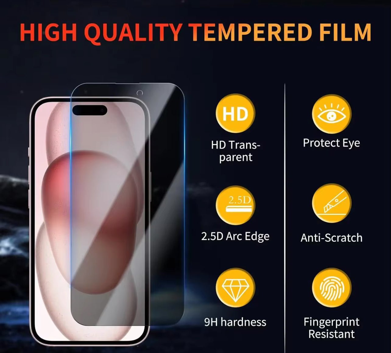 PJun Branded Full Coverage 9H ShatterProof Privacy Glass Screen Protector 1pc- for Apple iPhone 16 Series PJun Branded Full Coverage 9H ShatterProof Privacy Glass Screen Protector 1pc- for Apple iPhone 16 Series